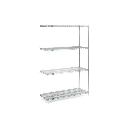 Nexel    Stainless Steel Wire Shelving Add-On Unit - 5 Tier - 48W X 14D X 86H